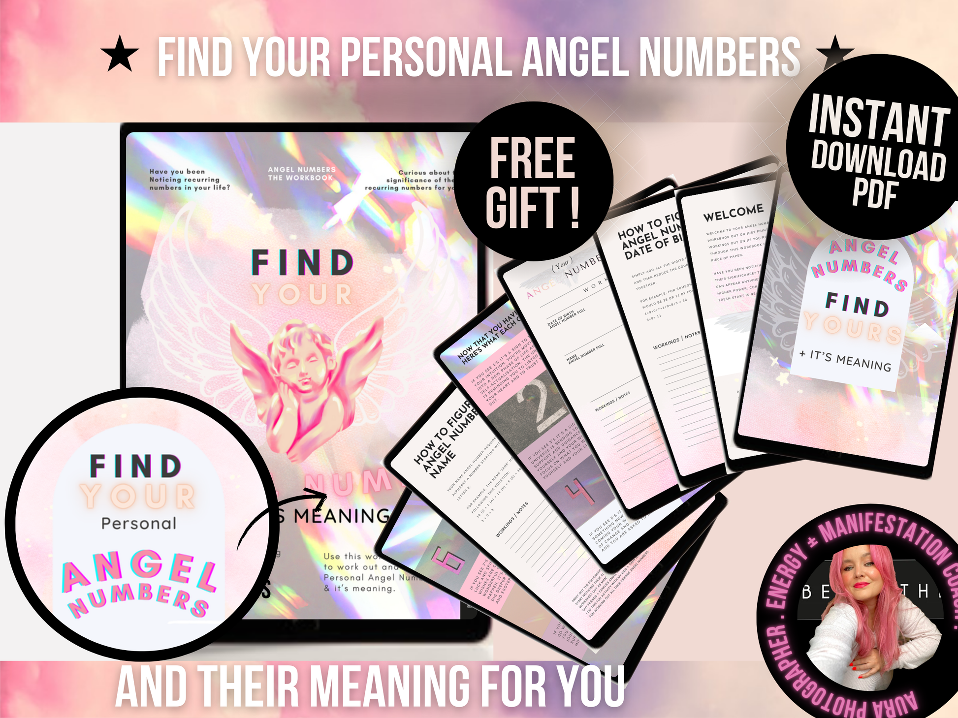 FREE How to Find Your Angel Number + it's Meaning Work Book