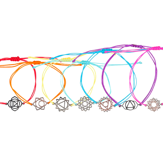 Full set of Rainbow Chakra Stacking Bracelets