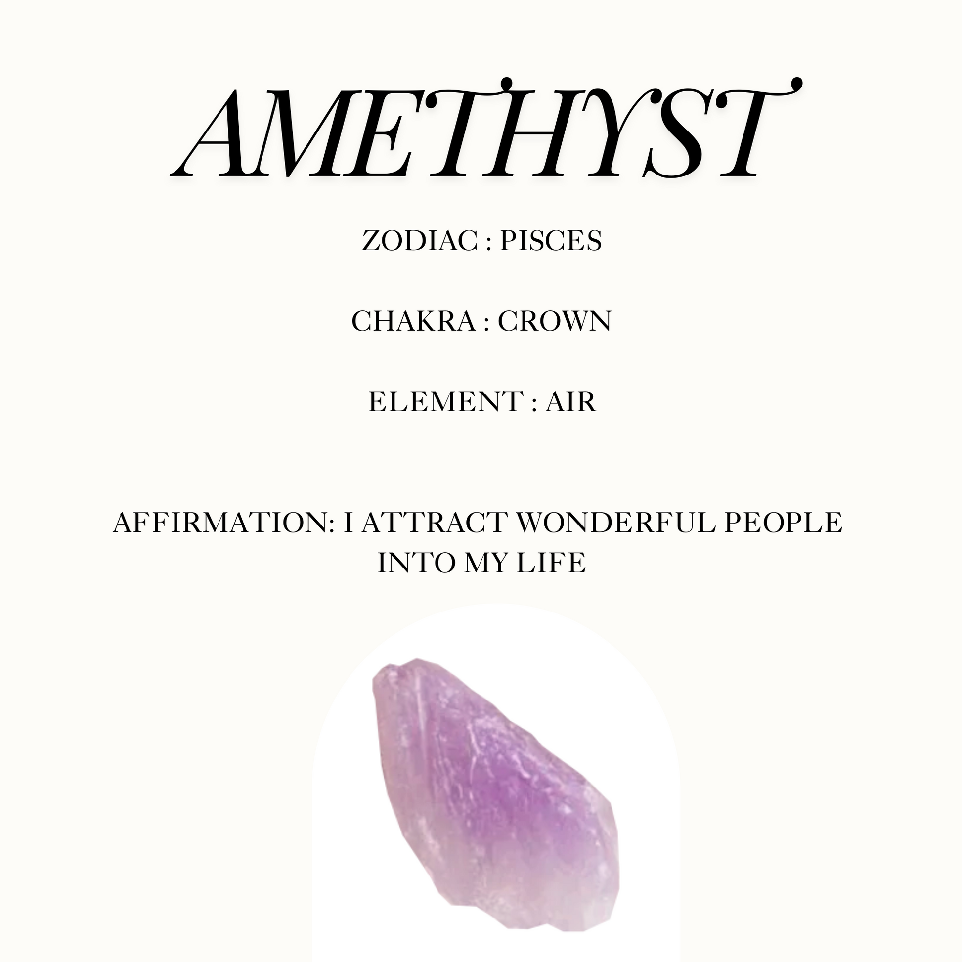 Amethyst Crystal Affirmations By Be Nothing Like