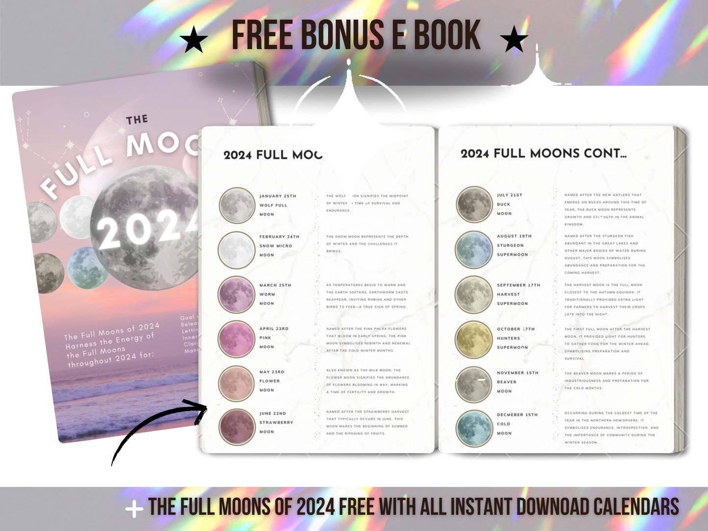 Free Bonus E Book The Full Moons of 2024