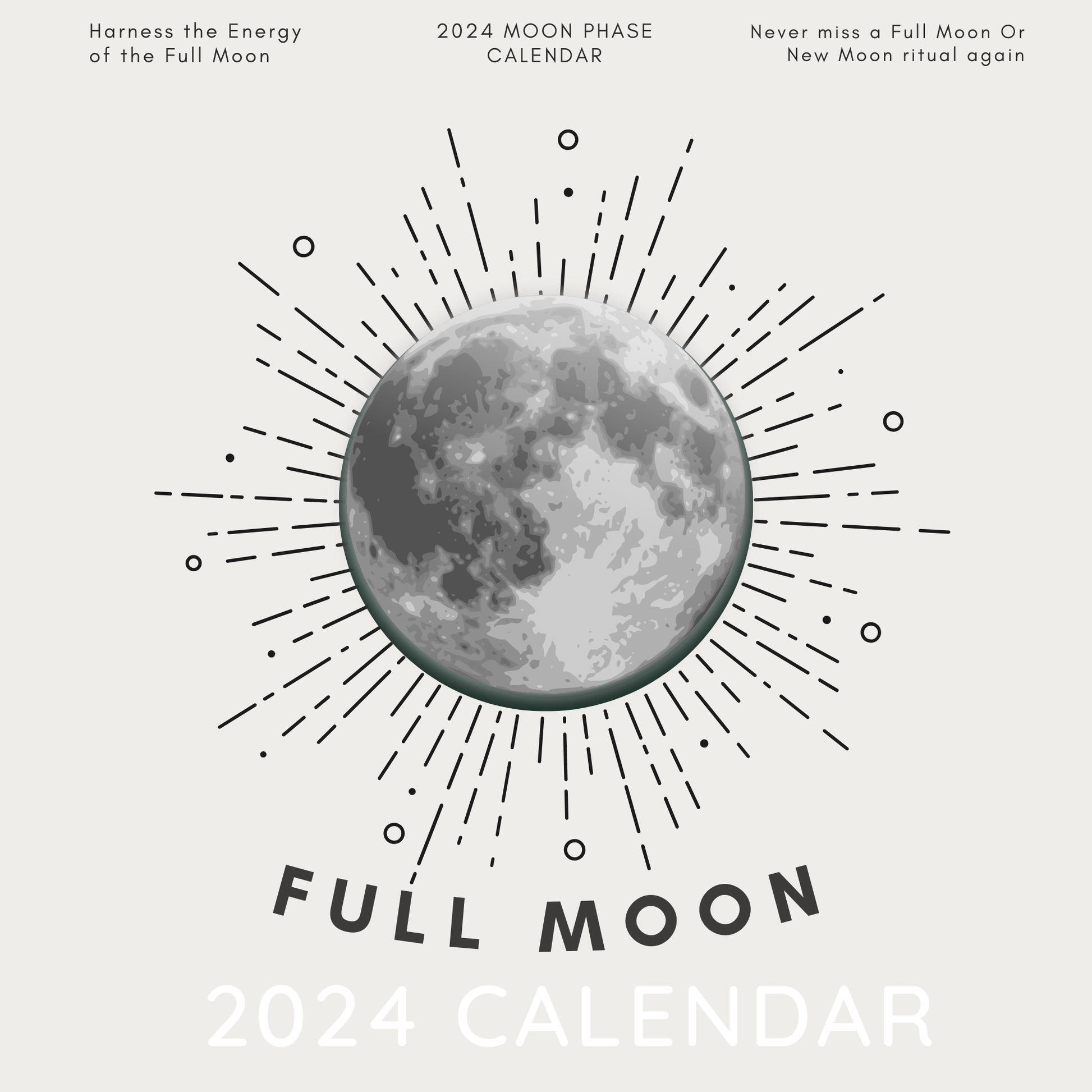 2024 Full Moon Calendar Instant Download