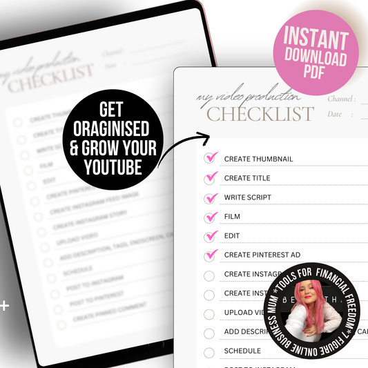 YouTube Video Production + Distribution Checklist INSTANT DOWNLOAD PDF