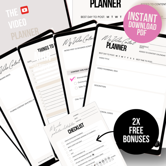 The YouTube Video Planner For Growth for monetization 0-1000 subscribers