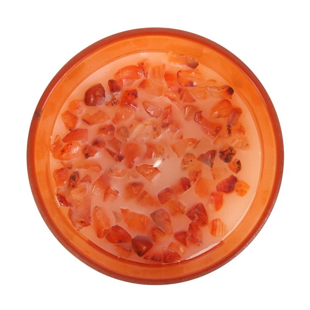 Sacral Chakra Balancing Orange Crystal Chip Candle