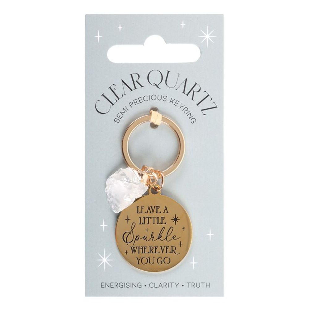 Llavero de cristal de cuarzo transparente Leave a Little Sparkle