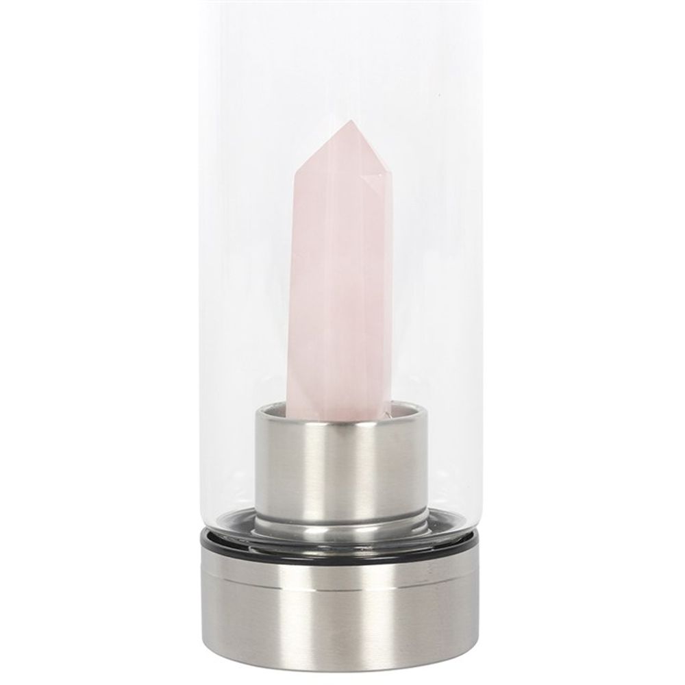 Pink Quartz Purifying Glass Water Bottle