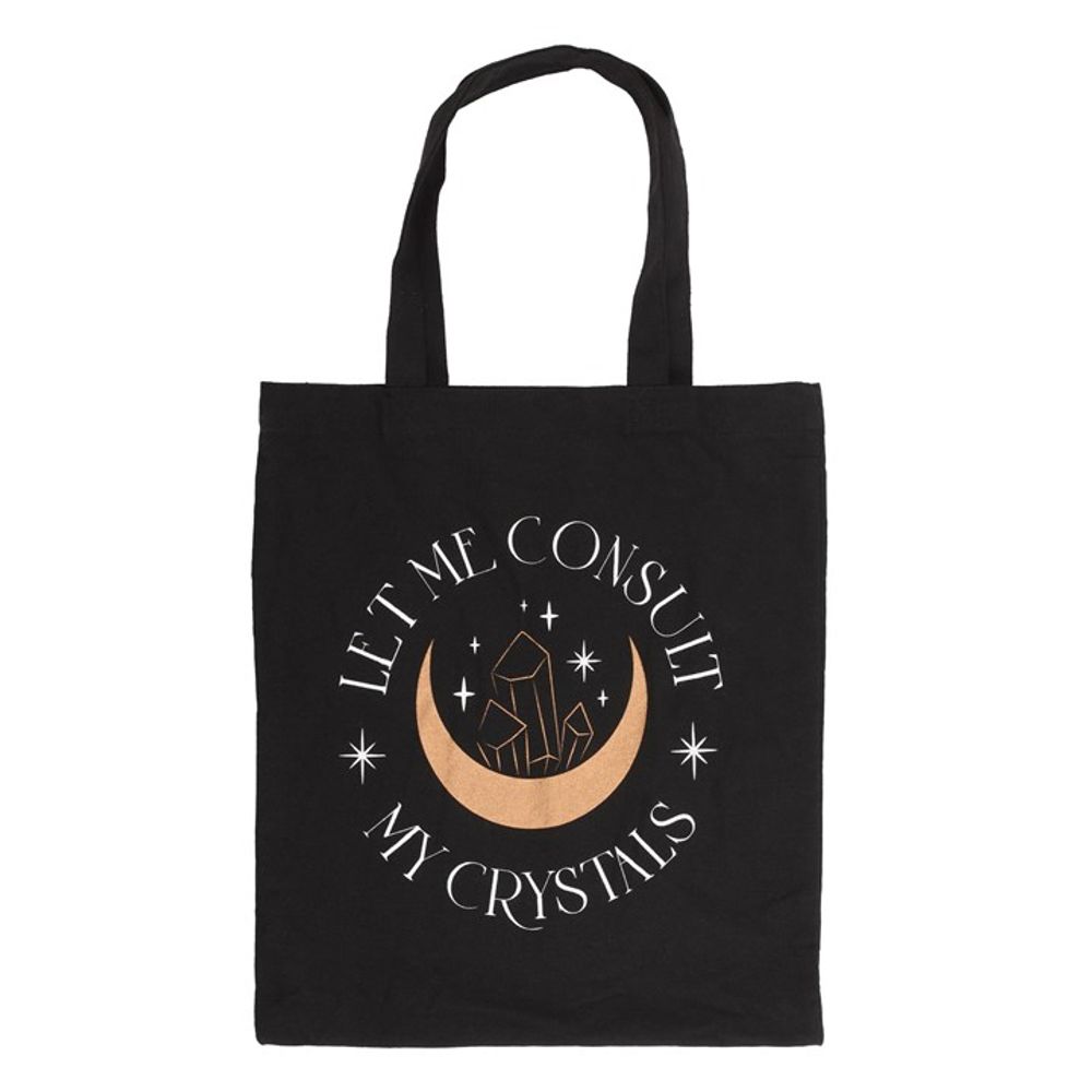 Re-usable Let Me Consult My Crystals Moon Tote Bag