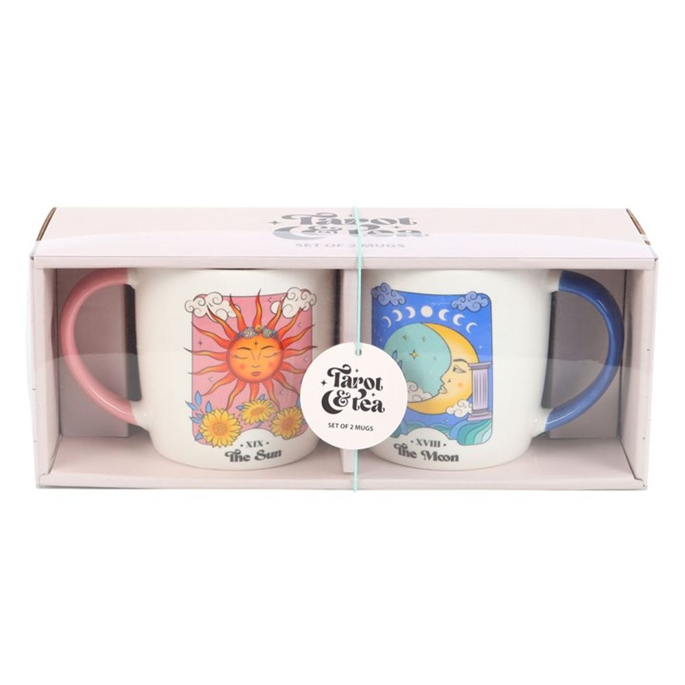 Juego de tazas celestiales de sol y luna