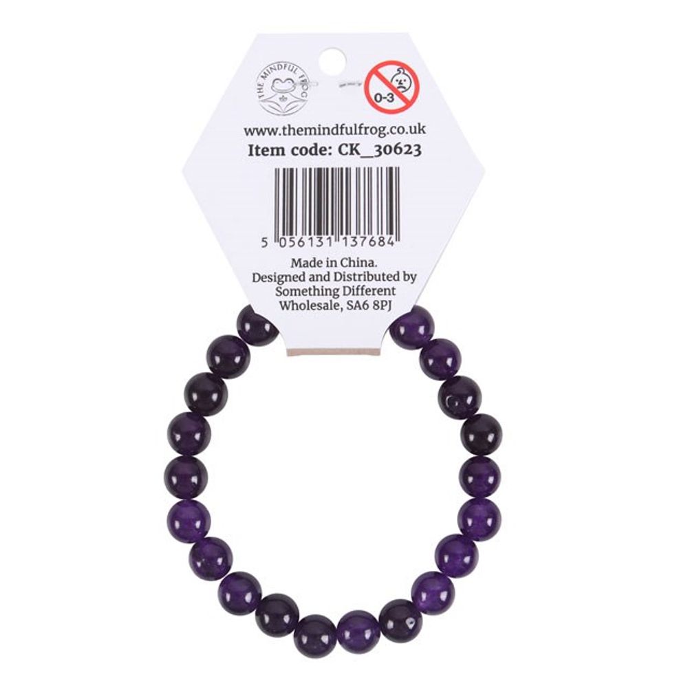 Pulsera de piedras preciosas de amatista del chakra del tercer ojo