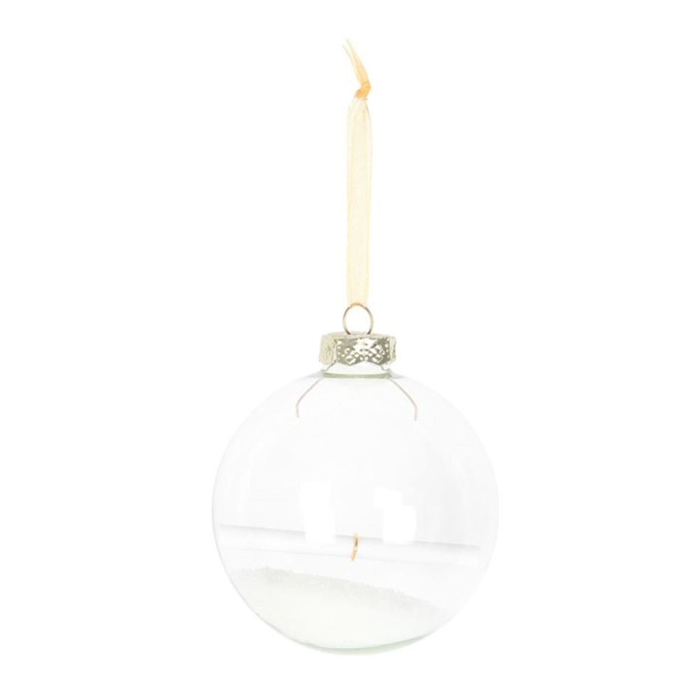 Make a Wish Christmas Hanging Glass Bauble