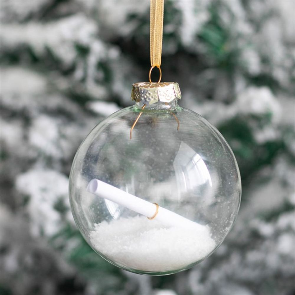 Christmas Make a Wish Hanging Glass Bauble