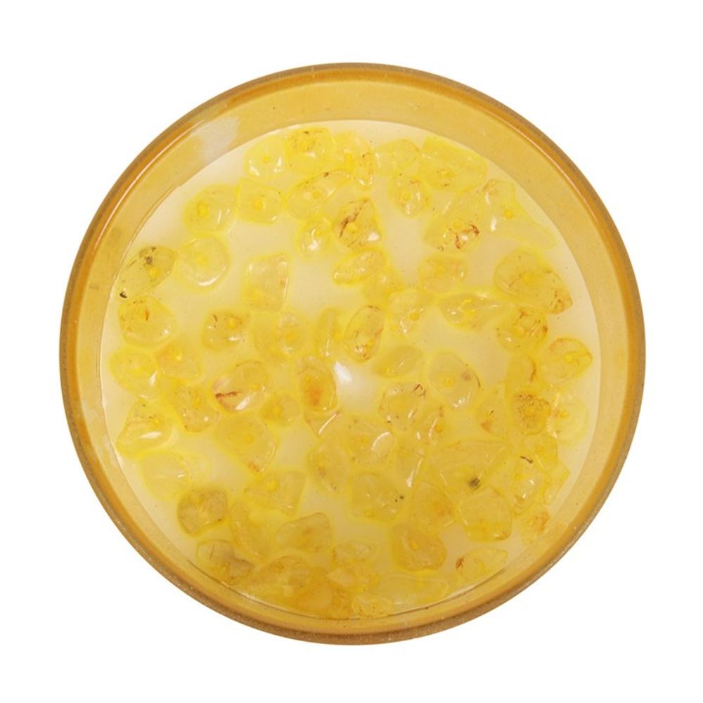 Solar Plexus Chakra Balancing Lemon Crystal Candle