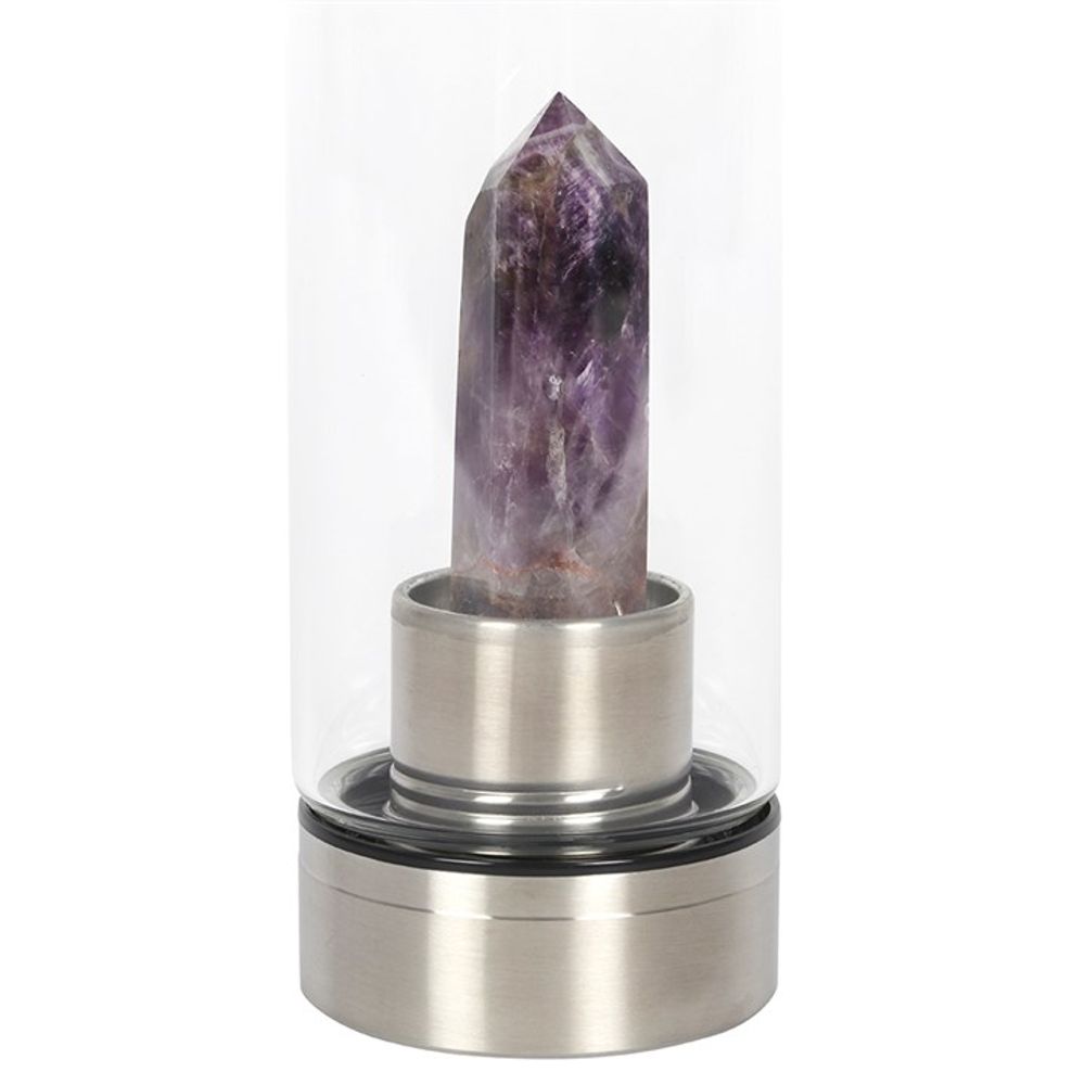 Amethyst crystal water bottle flask