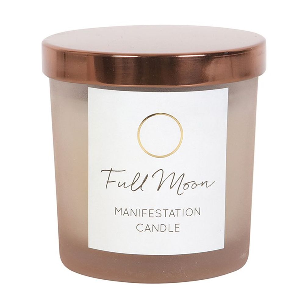 Full Moon Manifestation Candle in Eucalyptus with Tiger's Eye Crystal