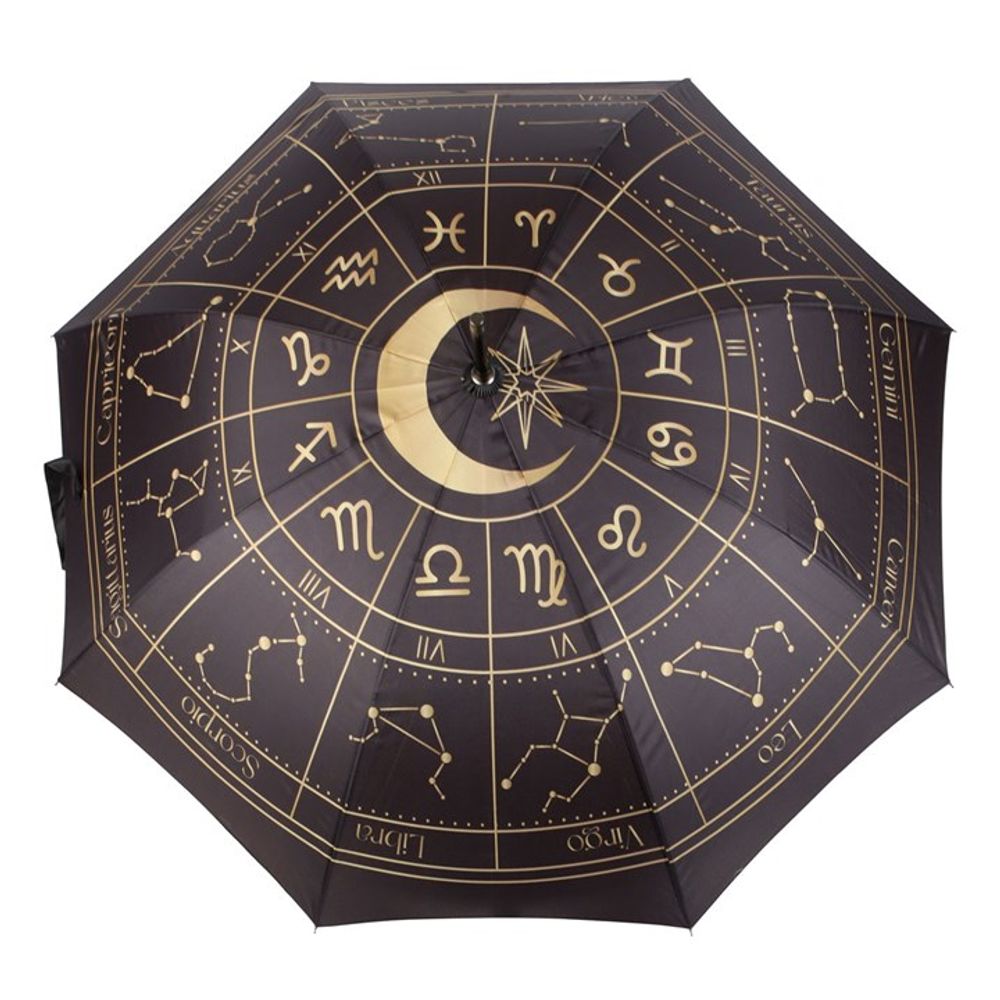 Paraguas de rueda de astrología negro