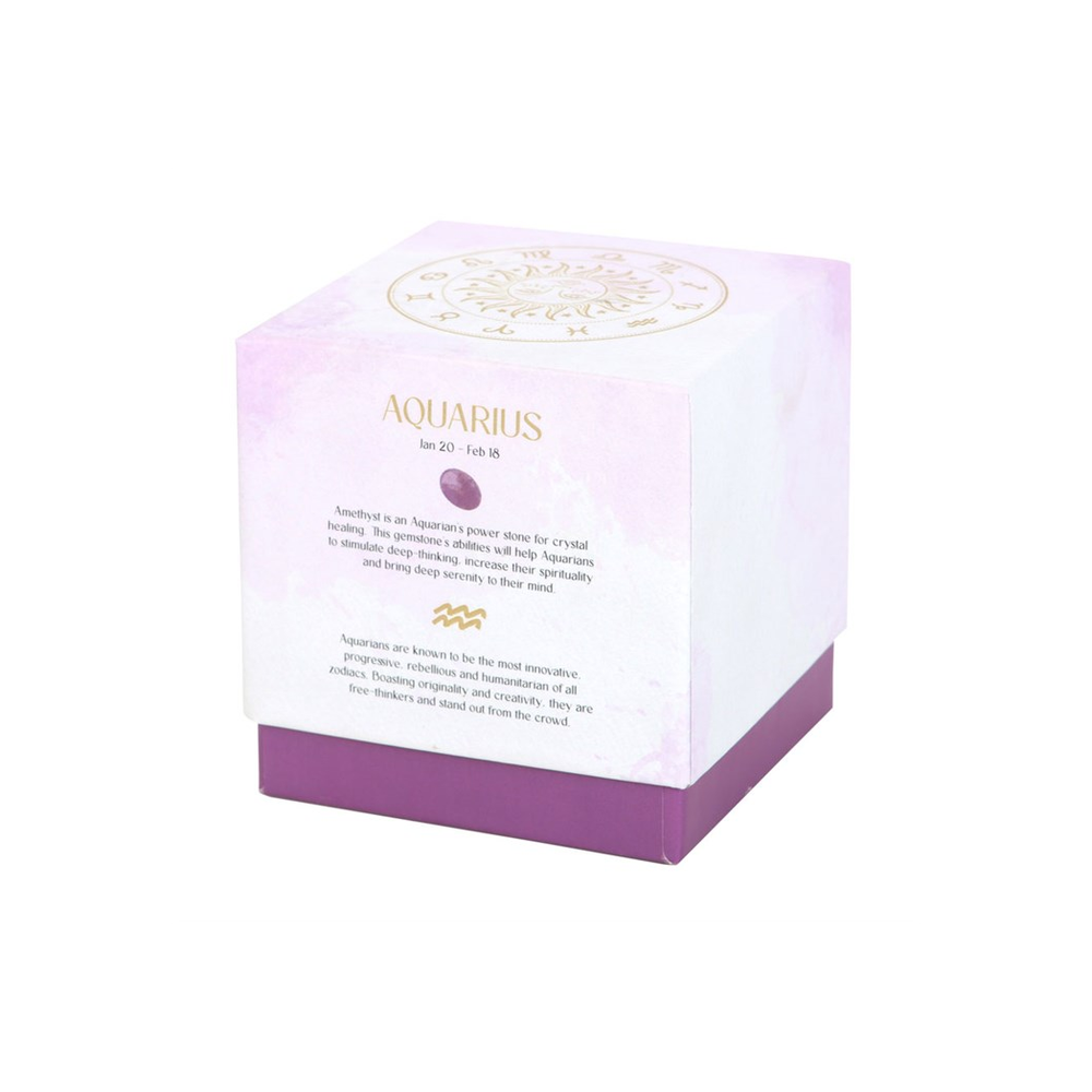 Aquarius Bergamot & Mandarin scented Gemstone Birthday Candle