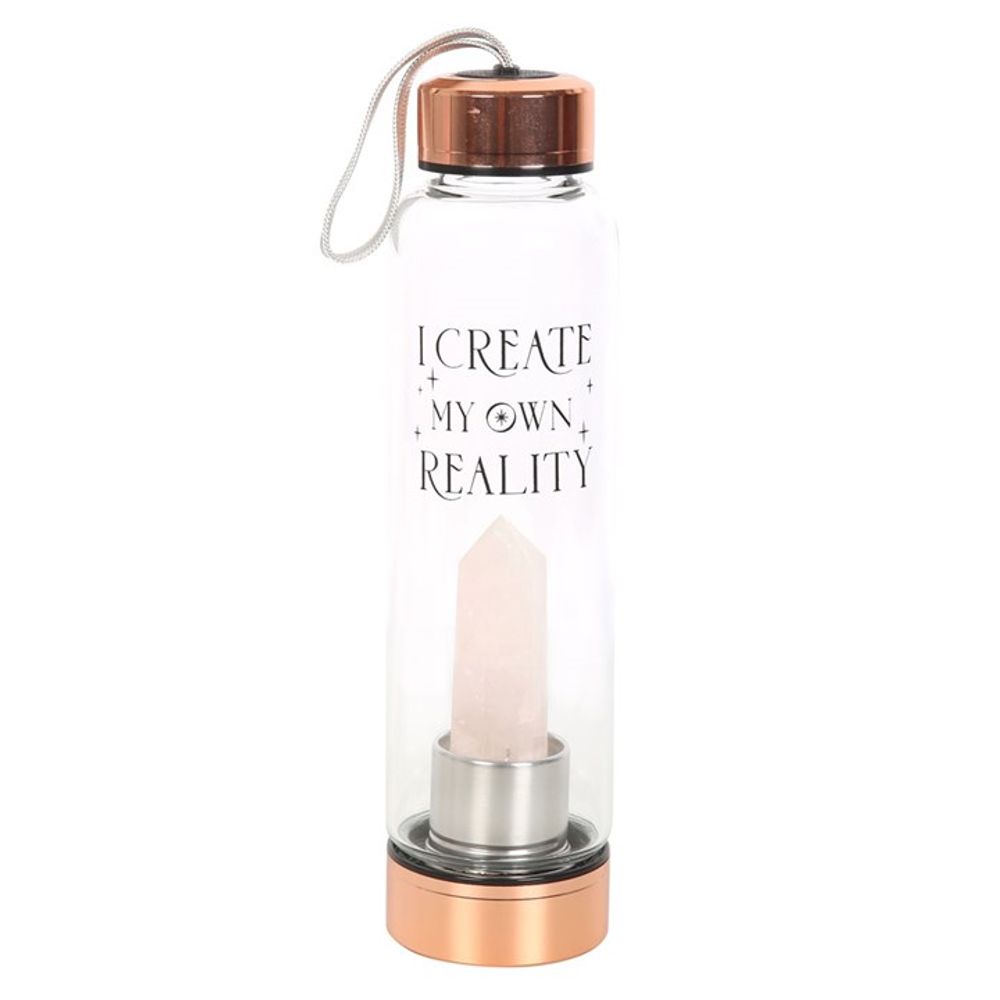 rose gold and pink crystal water flask bottle