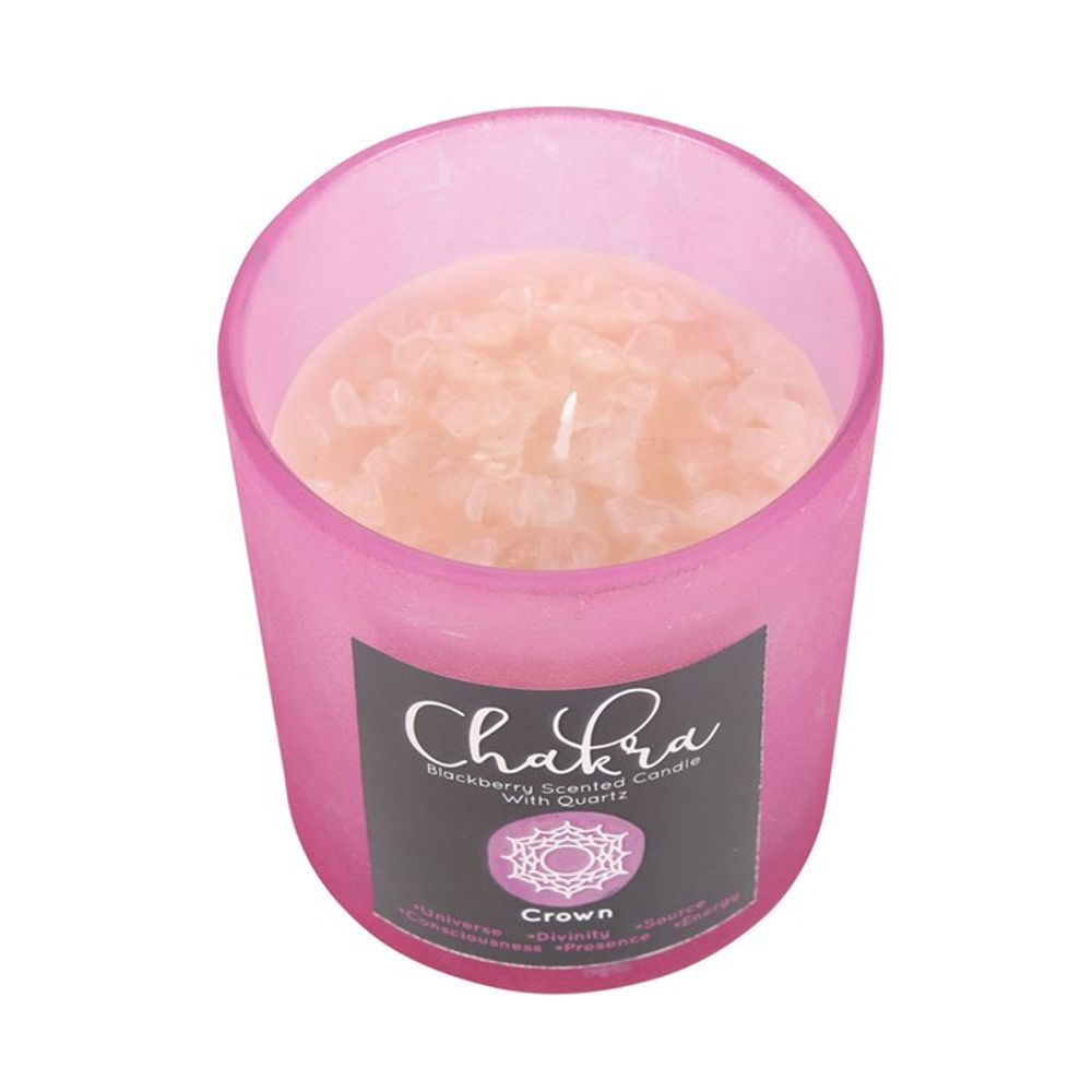 Crown Chakra Balancing Blackberry Crystal Candle