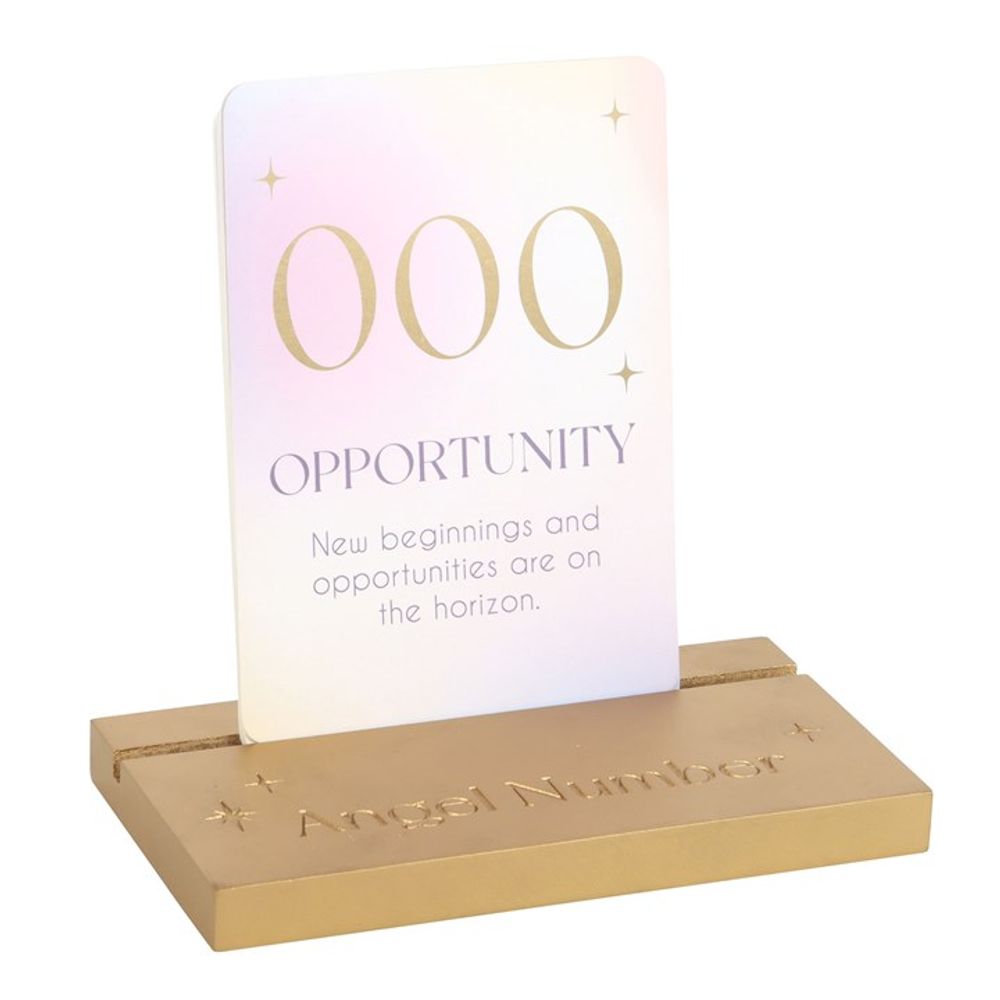 Angelic Affirmations  - Angel Number Affirmation Cards with Wood Stand