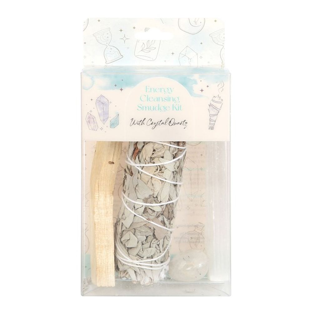 3 step Full Moon Ritual Smudge Kit with sage palo santo selenite and quartz