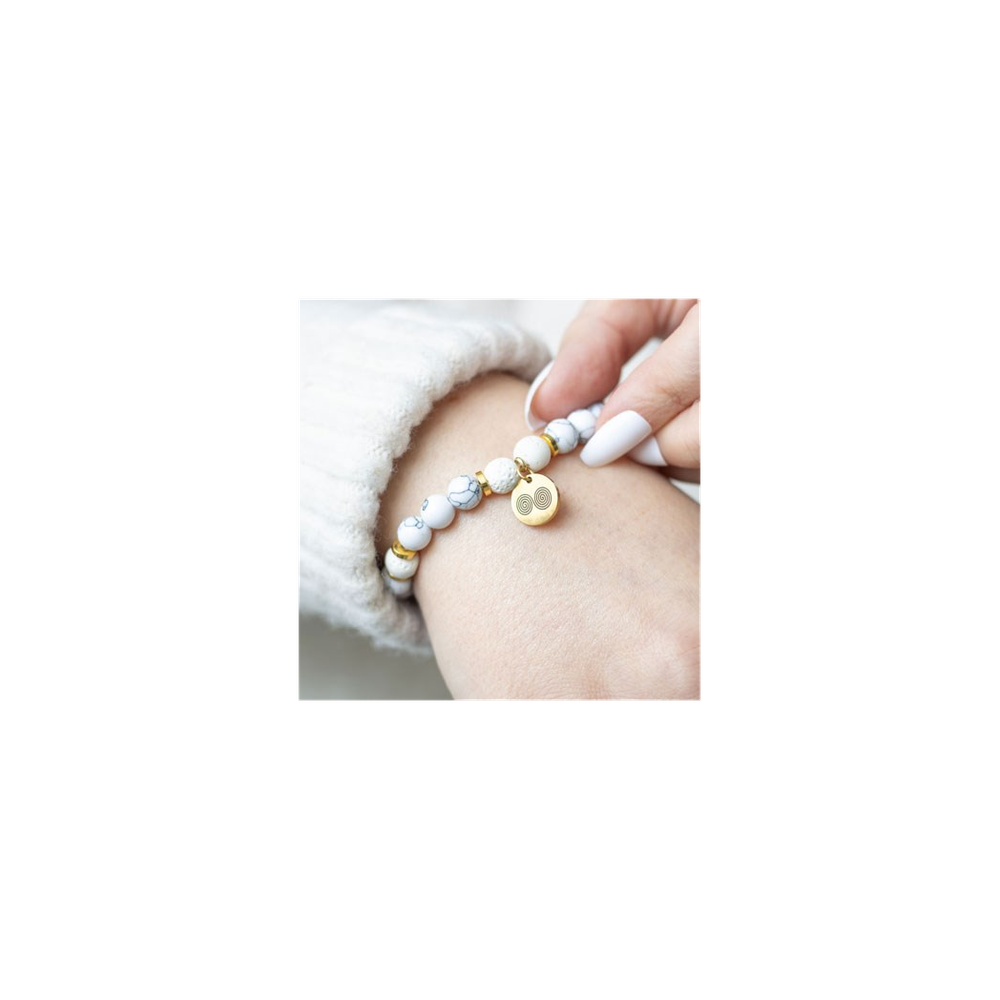 Stress Less Howlite Crystal Essential Oil Bracelet