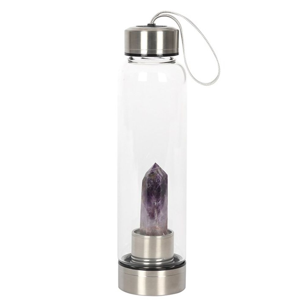 amethyst glass water bottle to increase your daily hydration routine