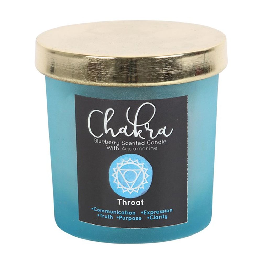 Throat Chakra Balancing Blueberry Crystal Candle