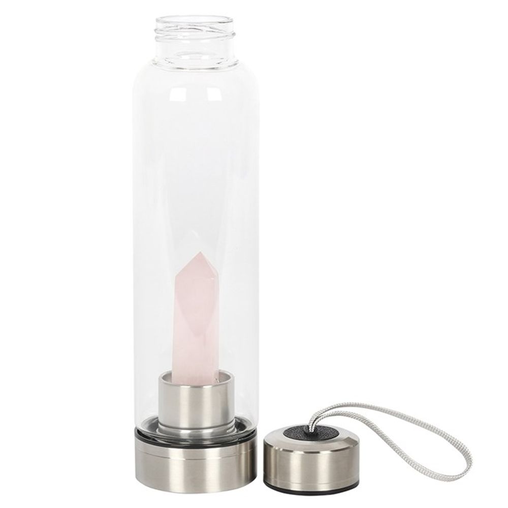 Pink Quartz Crystal Water Bottle flask