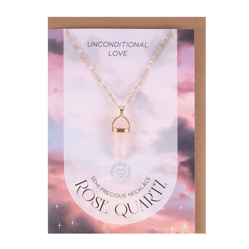 Rose Quartz Crystal Necklace Gift