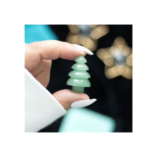 Green Aventurine Christmas Tree Crystal in Pouch