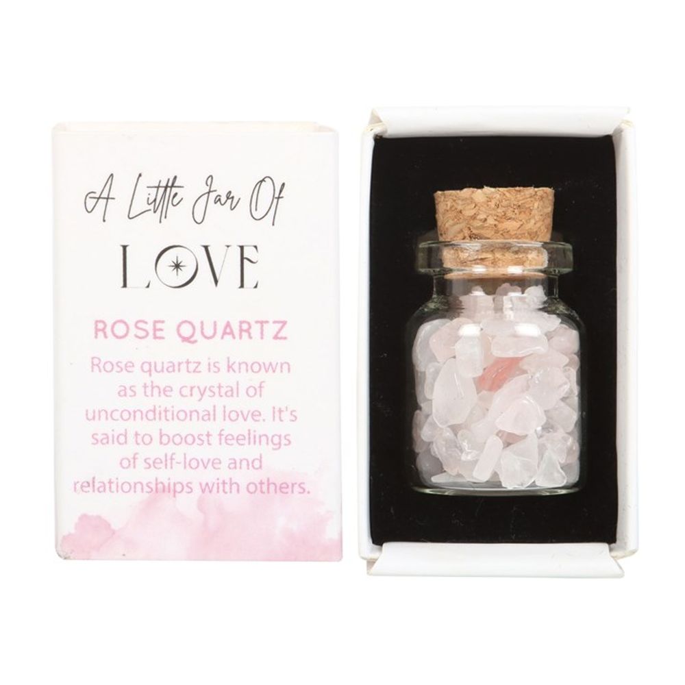 Little Jar of Love Matchbox Gift - Rose Quartz Crystal