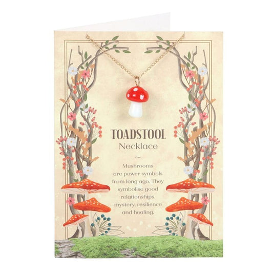 Toadstool Good Luck Charm Necklace Card