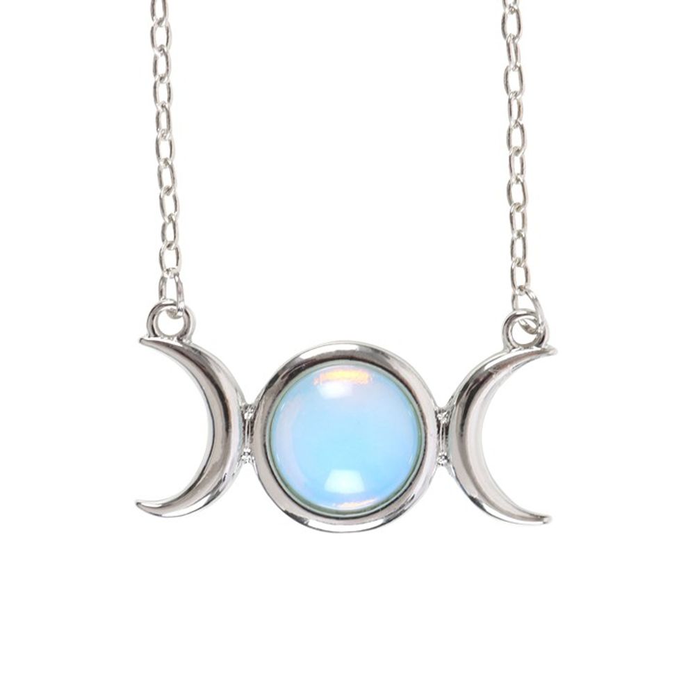 Celestial moon necklace pendant and an opalite charm