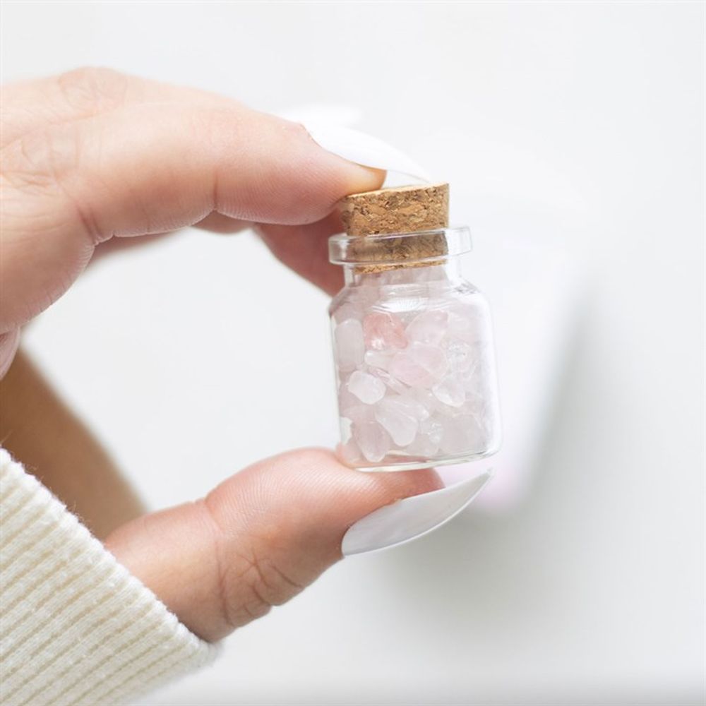 Little Jar of Love Matchbox Gift - Rose Quartz Crystal