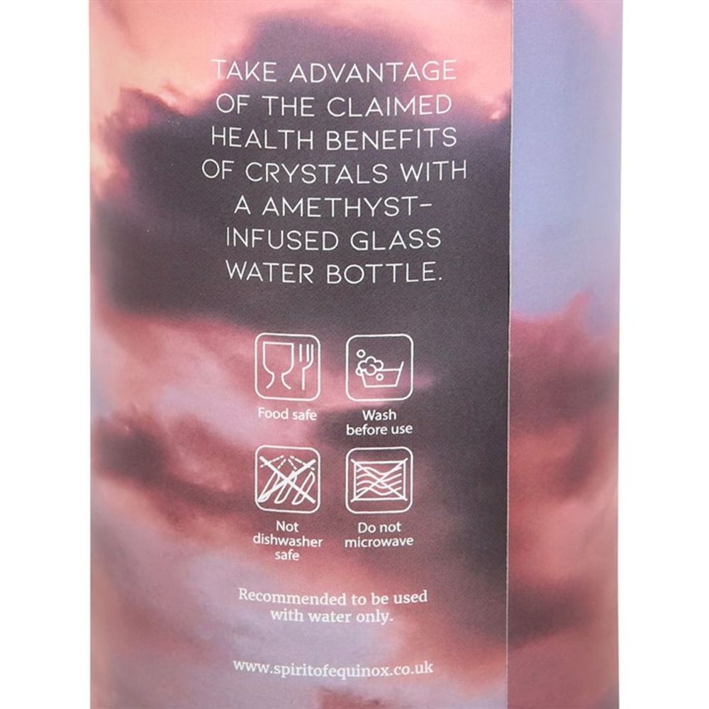 Amethyst Crystal Set Your Intention Glass Water Bottle