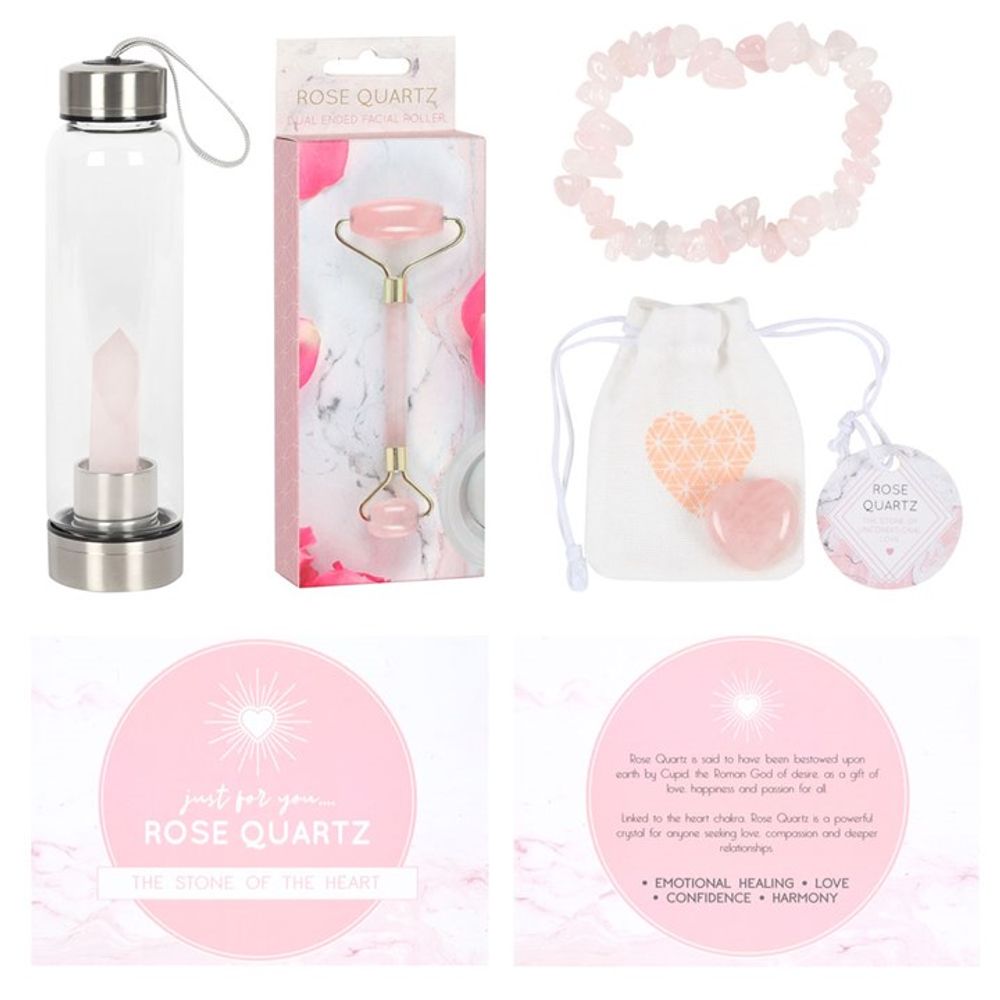 Set de regalo de amor propio de cuarzo rosa