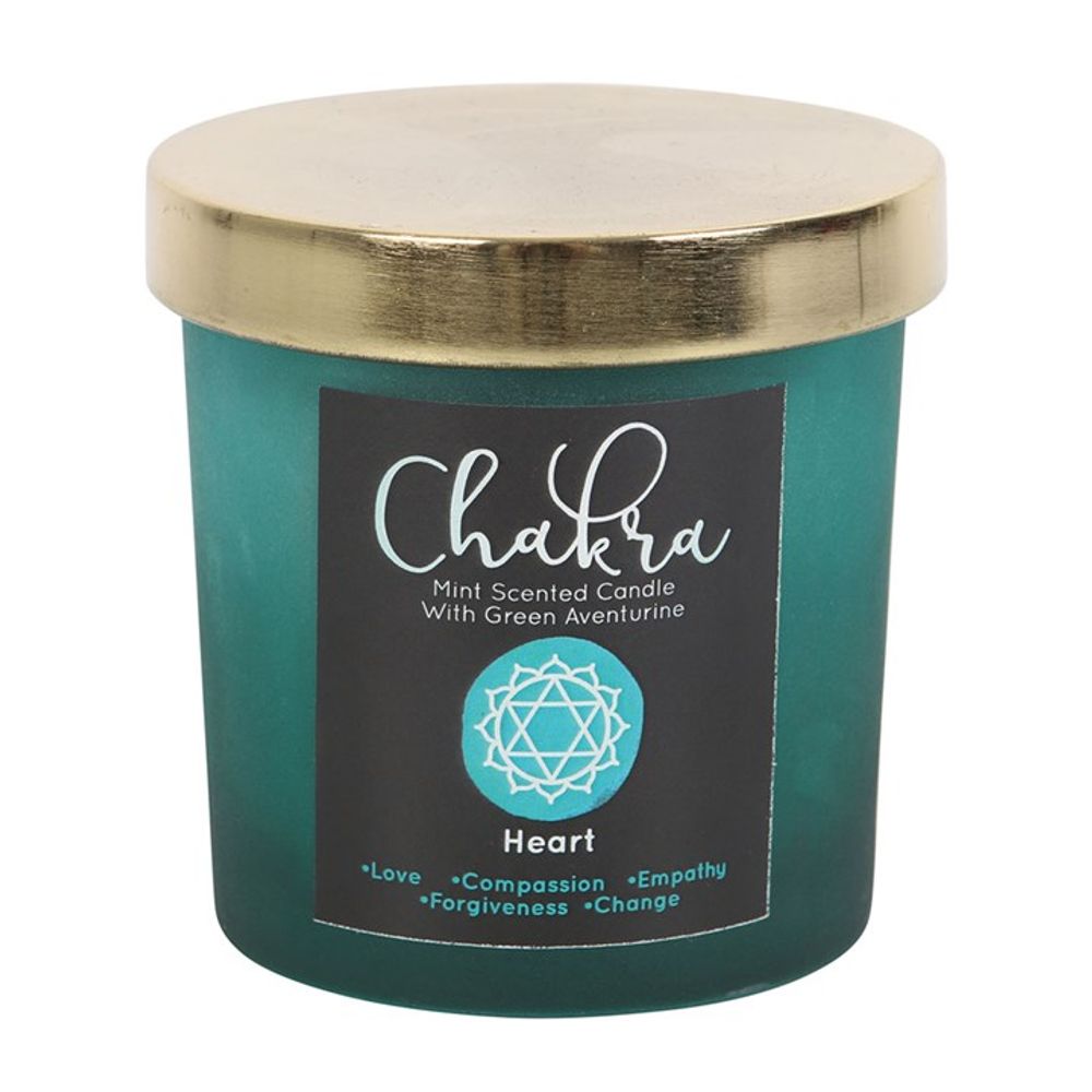 Vela de cristal de menta equilibrante del chakra del corazón