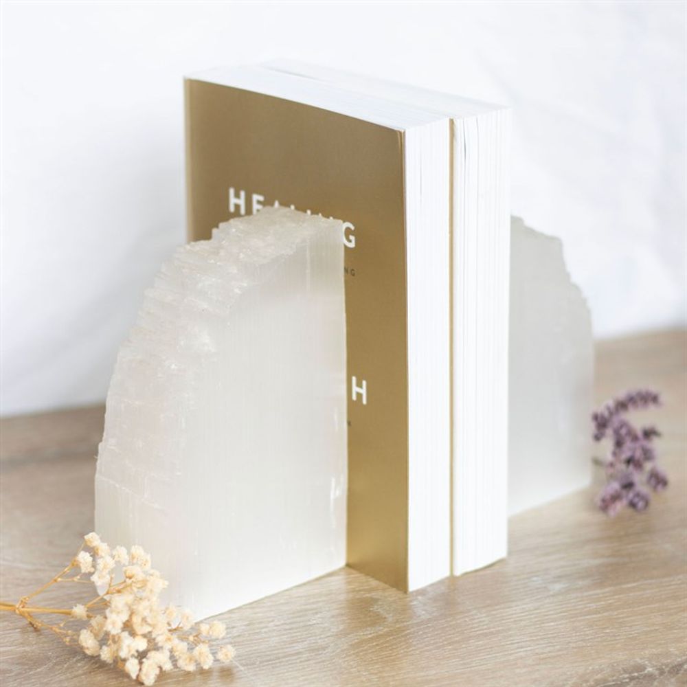 Selenite Crystal Bookends