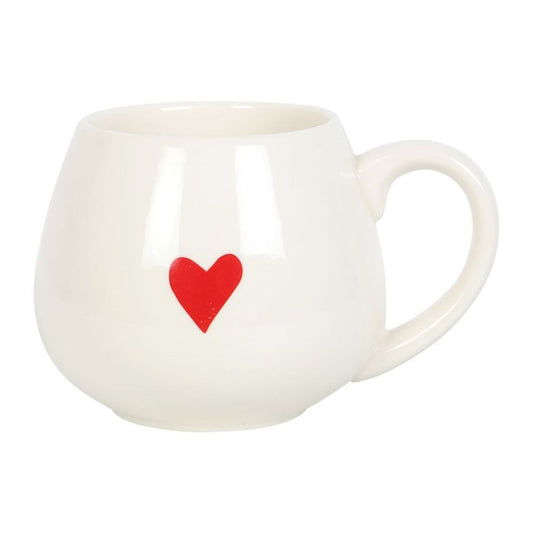 Taza redondeada con mensaje oculto de corazón de amor