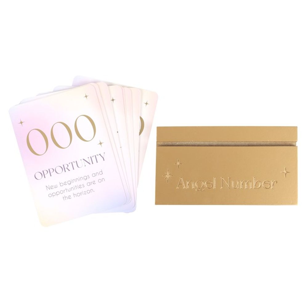 Angelic Affirmations  - Angel Number Affirmation Cards with Wood Stand