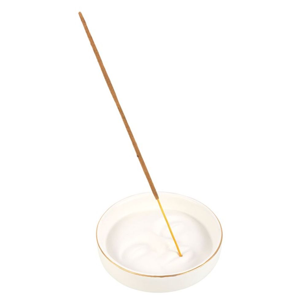 Ceramic White and Gold Incense Stick Holder