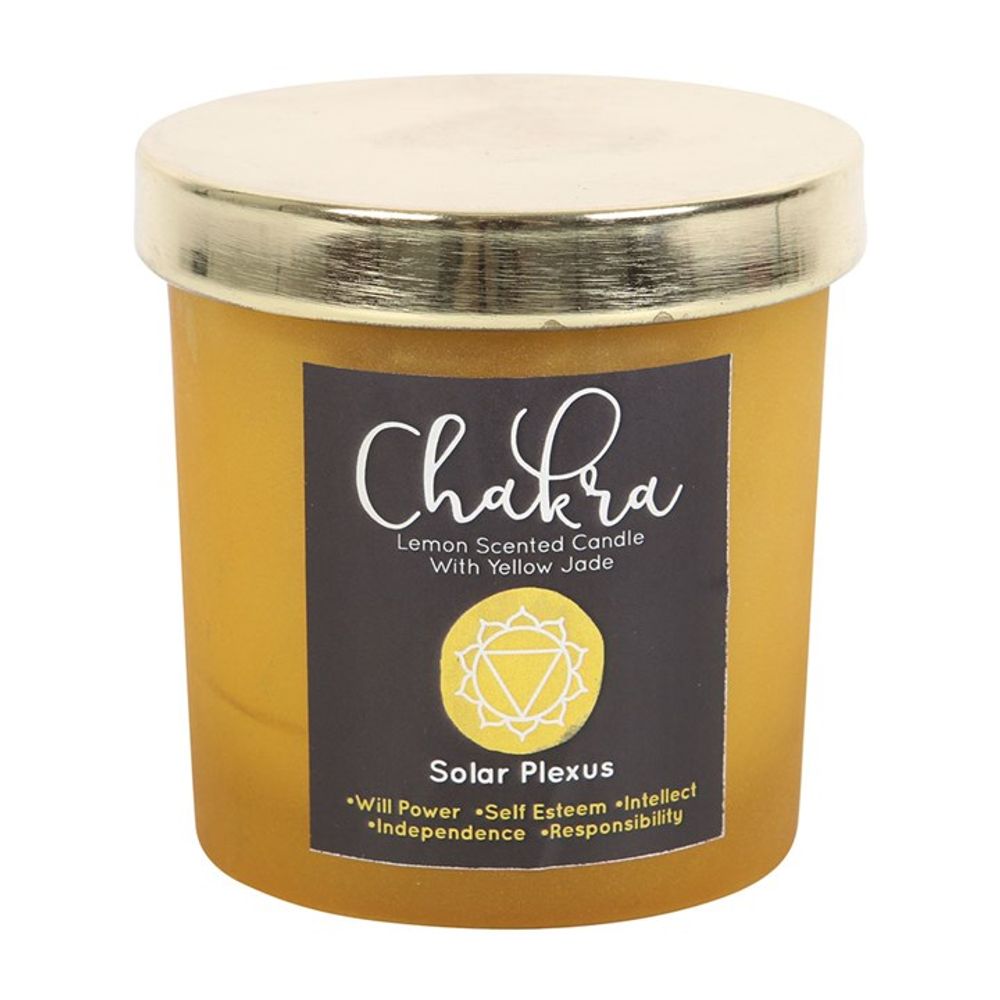 Solar Plexus Chakra Balancing Lemon Crystal Candle