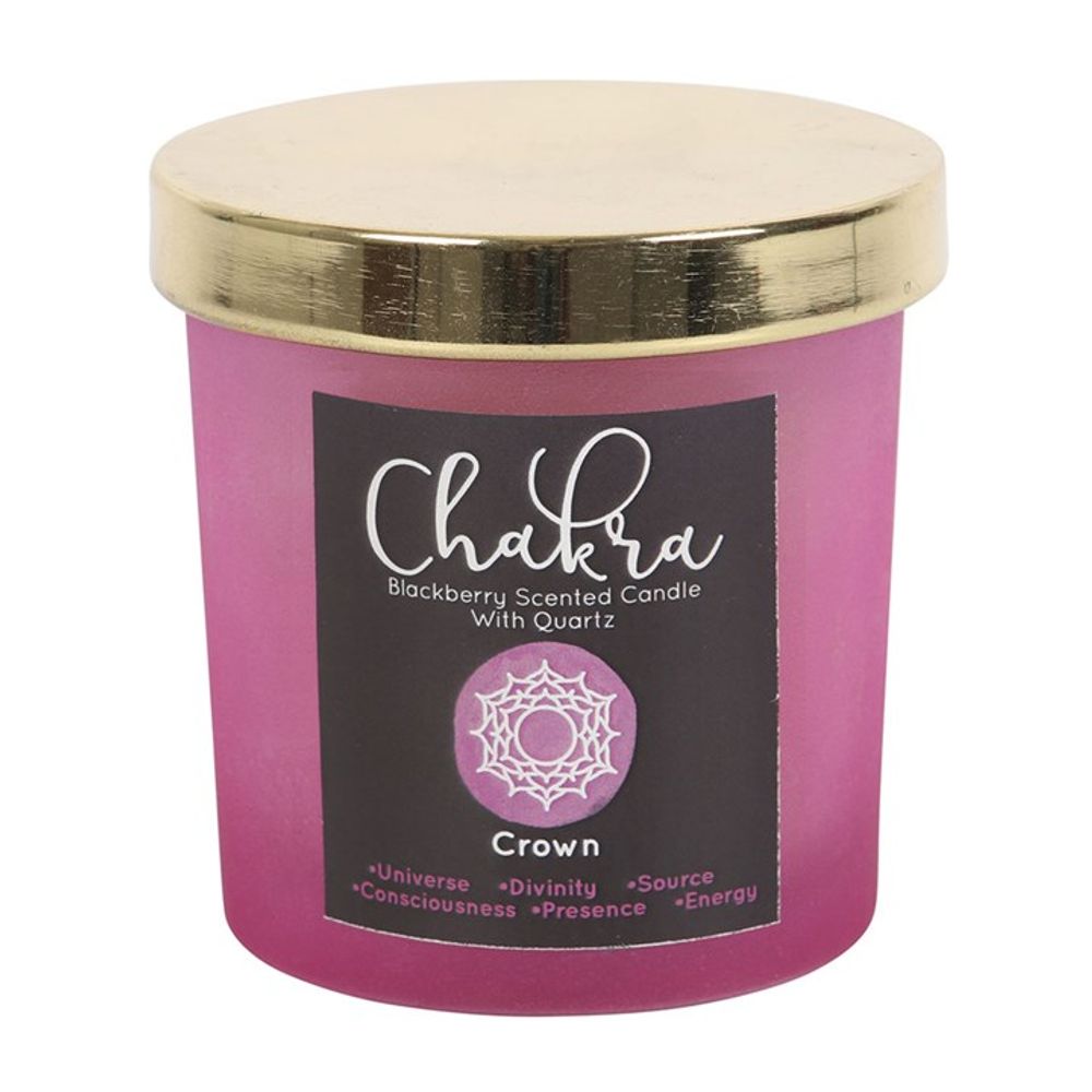 Crown Chakra Balancing Blackberry Crystal Candle