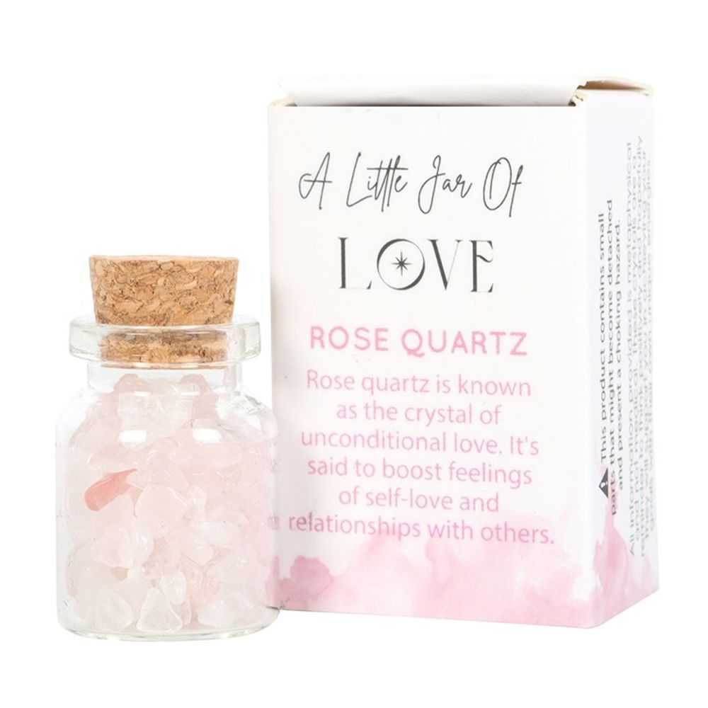 Little Jar of Love Matchbox Gift - Rose Quartz Crystal