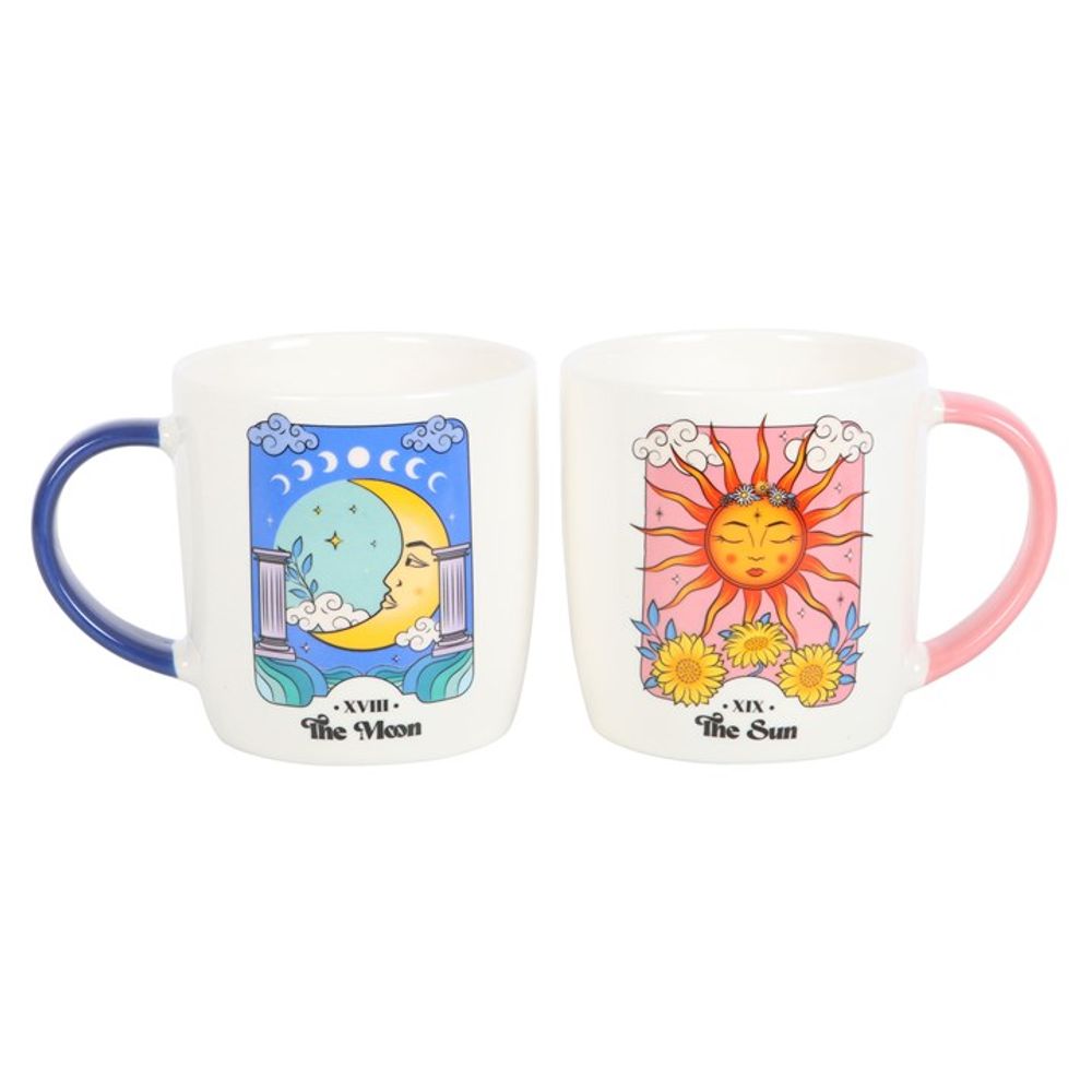 Juego de tazas celestiales de sol y luna