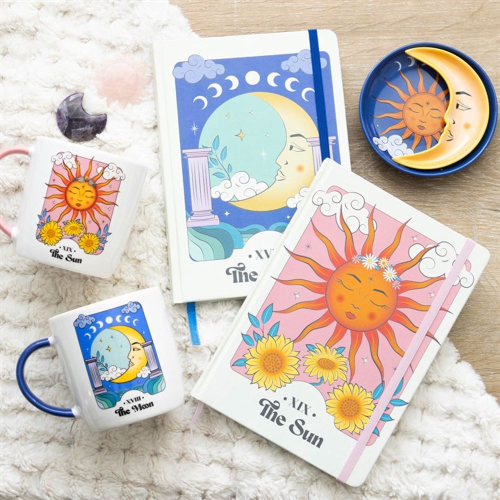 Juego de tazas celestiales de sol y luna