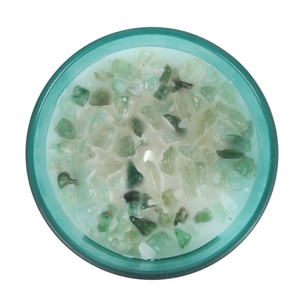 Heart Chakra Balancing Mint Crystal Candle