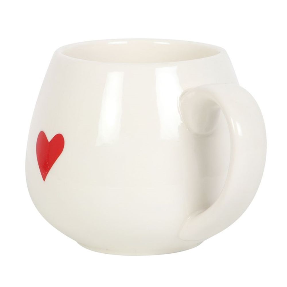 Taza redondeada con mensaje oculto de corazón de amor