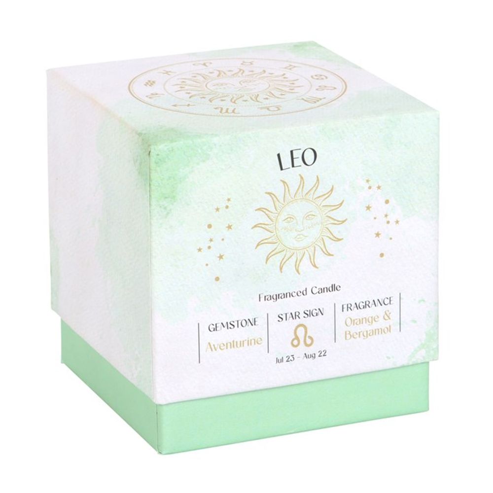  Leo Orange & Bergamot Gemstone Zodiac Candle