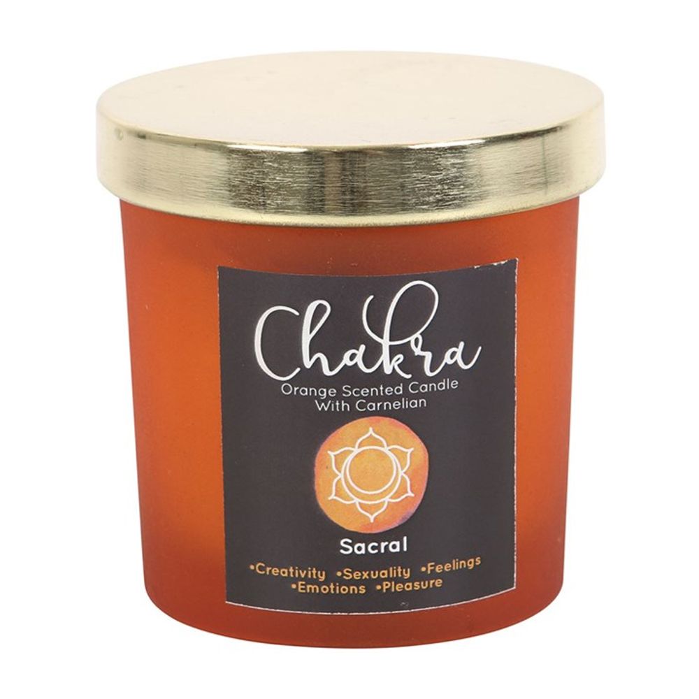 Sacral Chakra Balancing Orange Crystal Chip Candle